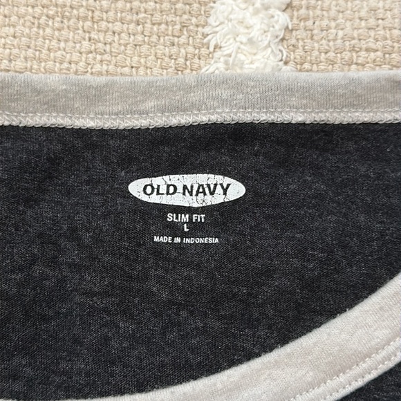 A black L Old Navy with a flower on it - Picture 2 of 2